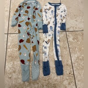 Angel Dear Blue and White Sports-Themed Footies (1)6-12 M    (1)12-18M